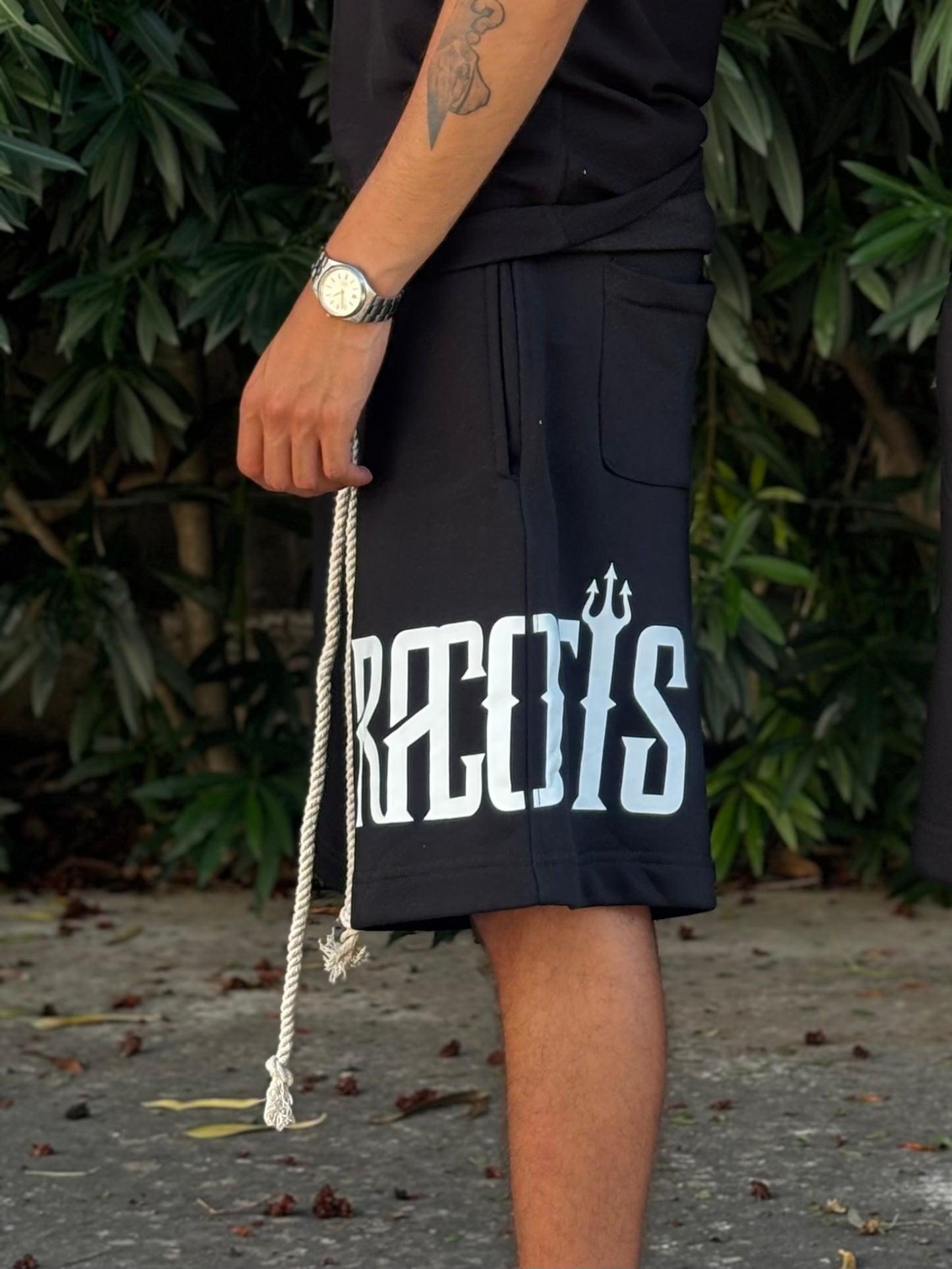 Black Full Cotton Shorts